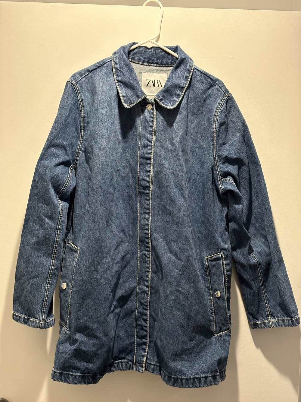 Zara Women’s Blue Denim Shirt Jacket